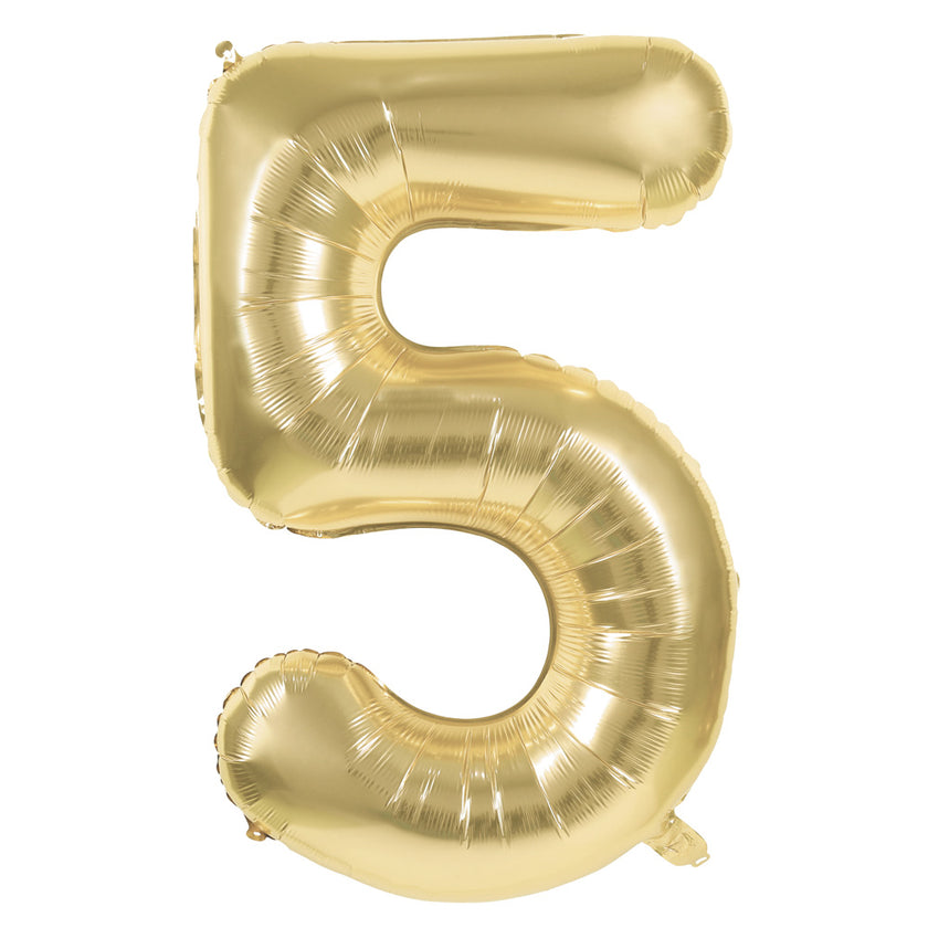 BALLON MYLAR CHIFFRE 5 OR 86CM