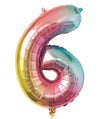 BALLON MYLAR CHIFFRE 6 IRISE PASTEL 36CM