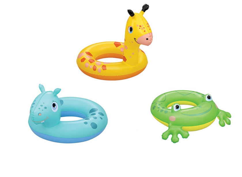bouée gonflable avec tête animal hippopotame 50cm