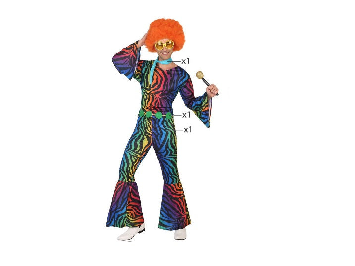 combinaison disco multicolore 3pcs homme