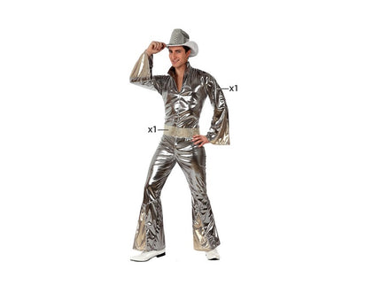 combinaison disco argent 2pcs homme