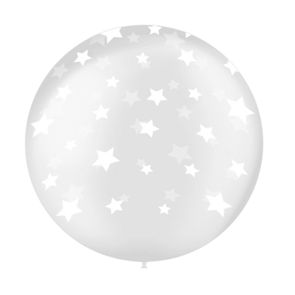 1 ballons 3' transparent imprimé TAT étoiles