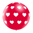 1 ballon rouge 3' imprimé TAT COEUR