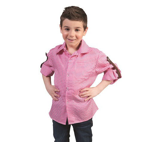 chemise à carreaux rose et blanc enfant