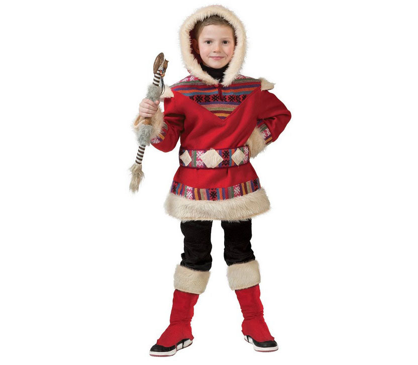 déguisement enfant d'esquimau rouge
