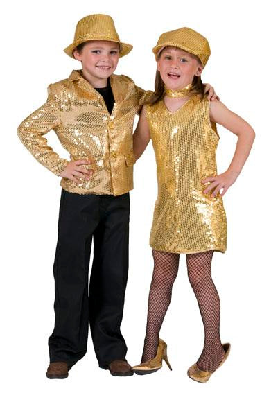tunique disco pour fille à sequins or