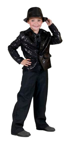 veste disco pour enfant à sequins noir taille 1m16