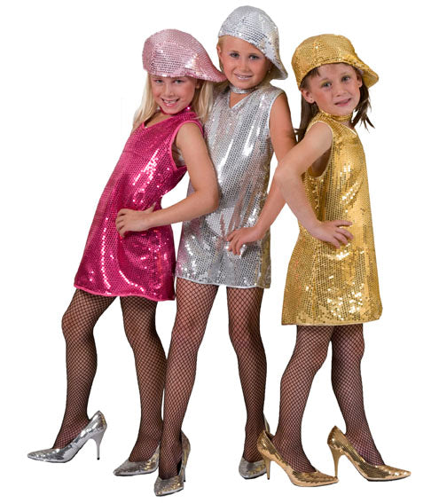 tunique disco pour fille à sequins argent