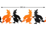 guirlande halloween sorcière orange/noir en papier 2.4m