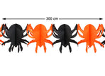 guirlande halloween araignées orange/noir en papier 3m
