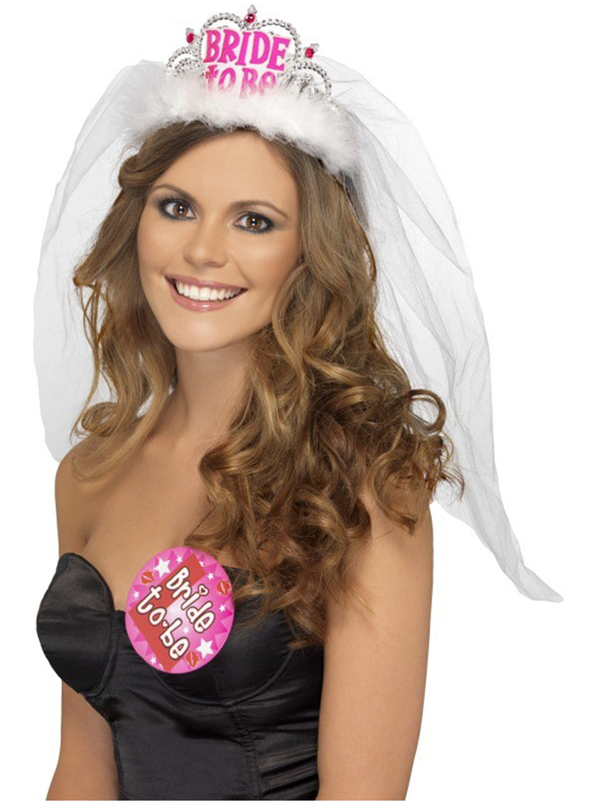 Diadème avec voile blanc pour femme