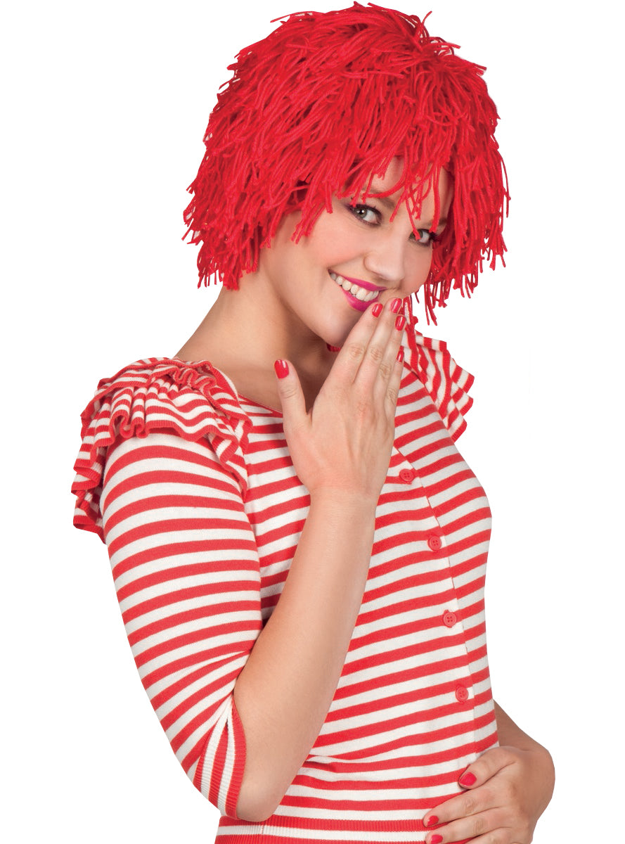 Perruque poupée en tissus rousse femme