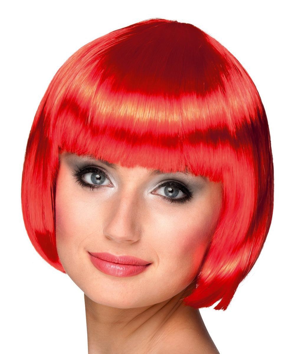 Perruque courte rouge femme