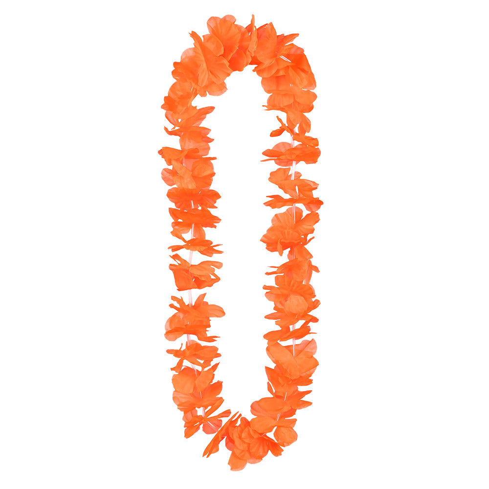 Collier hawaïen orange adulte