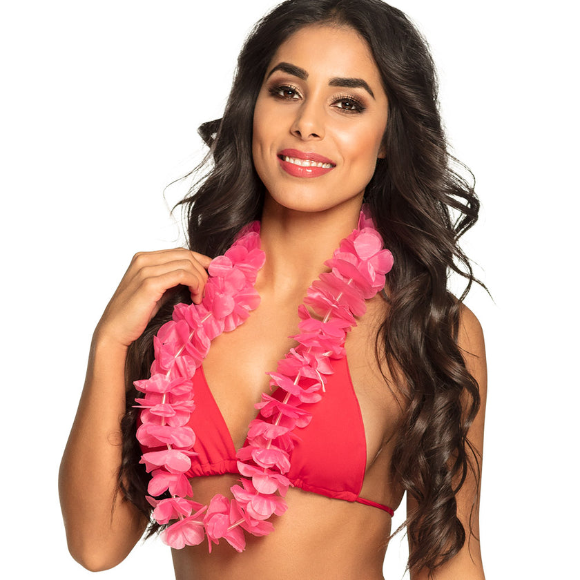 Collier hawaïen rose adulte