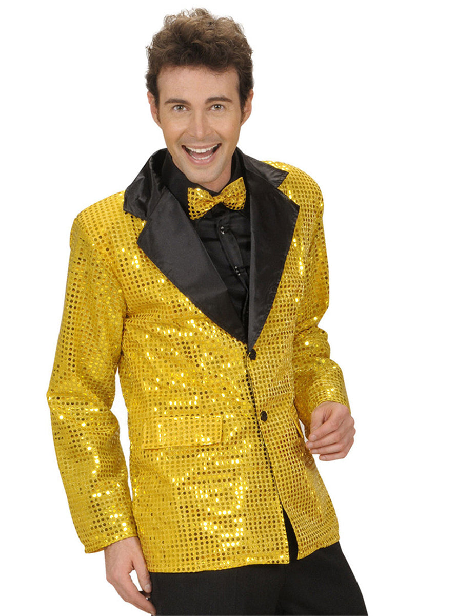 Veste dorée à paillettes homme grande taille