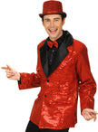 Veste rouge à paillettes homme grande taille