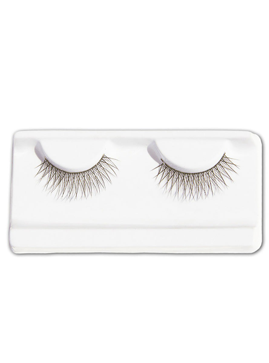 Faux-cils noirs croisés avec colle