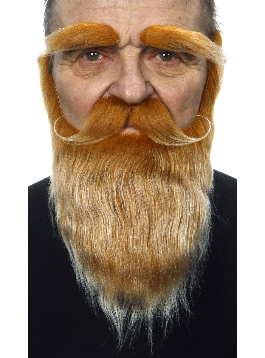 Barbe, bigote et sourcils roux adulte