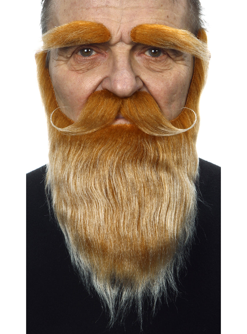 Barbe, bigote et sourcils roux adulte