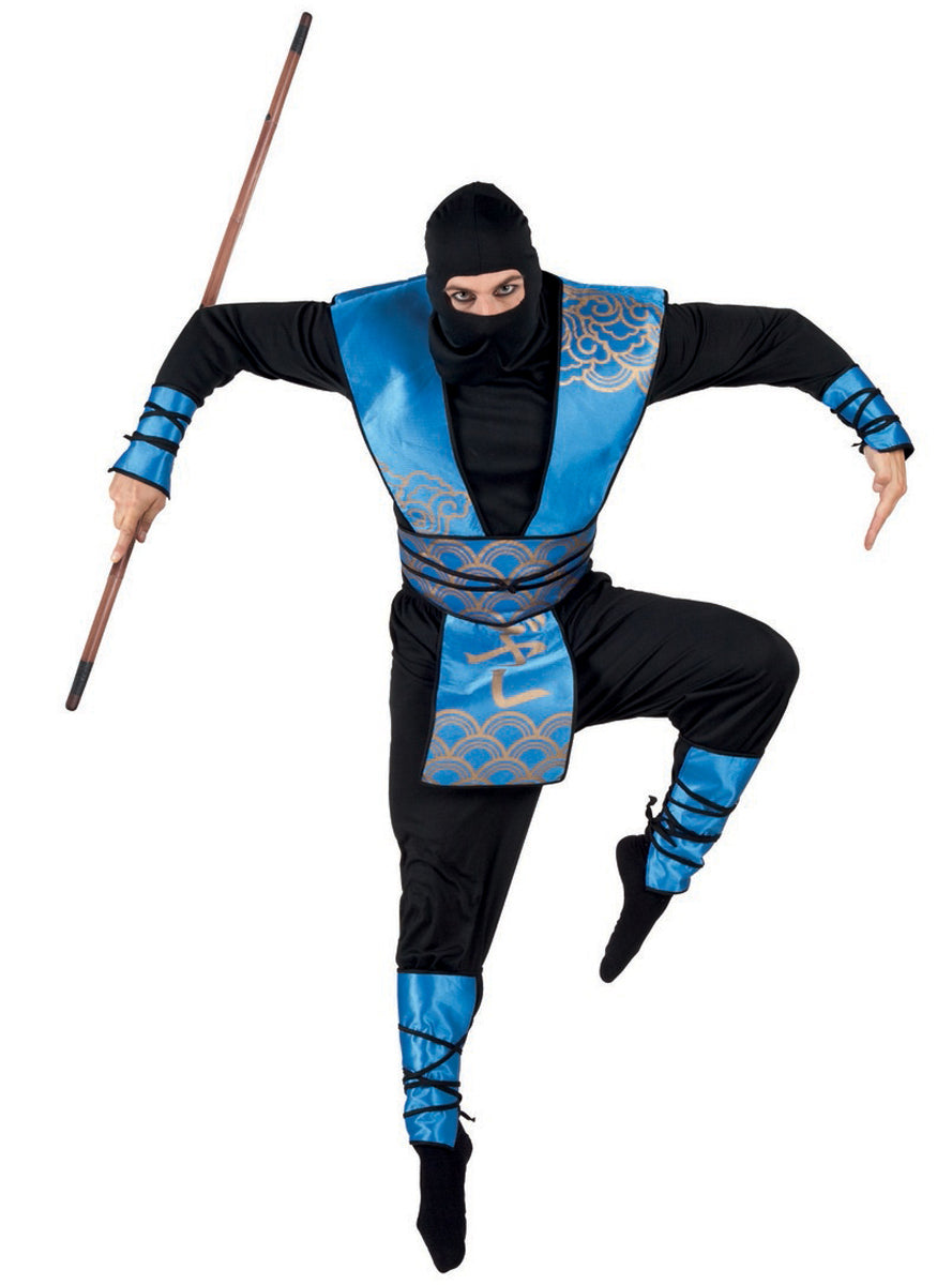 Déguisement ninja bleu homme