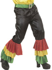 Pantalon noir danseur de rumba à paillettes homme grande taille