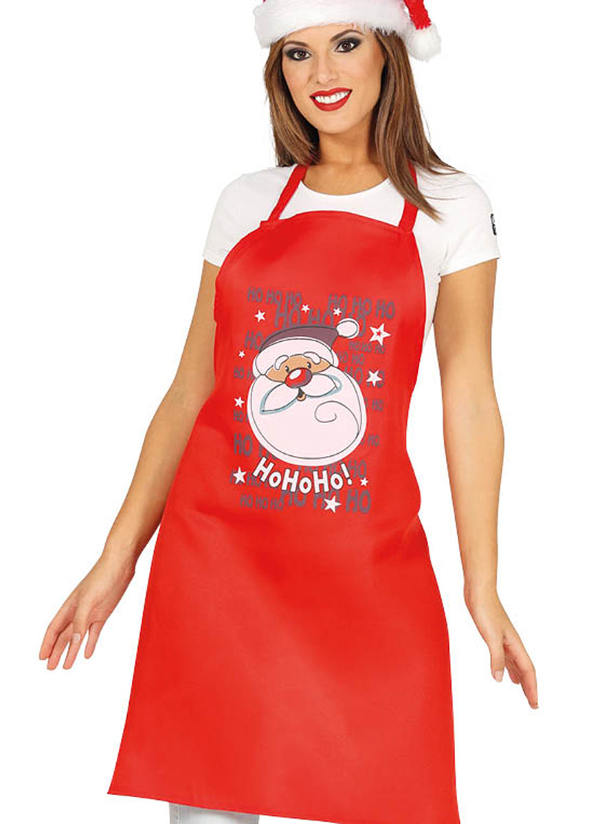 Tablier rouge sapin de noël