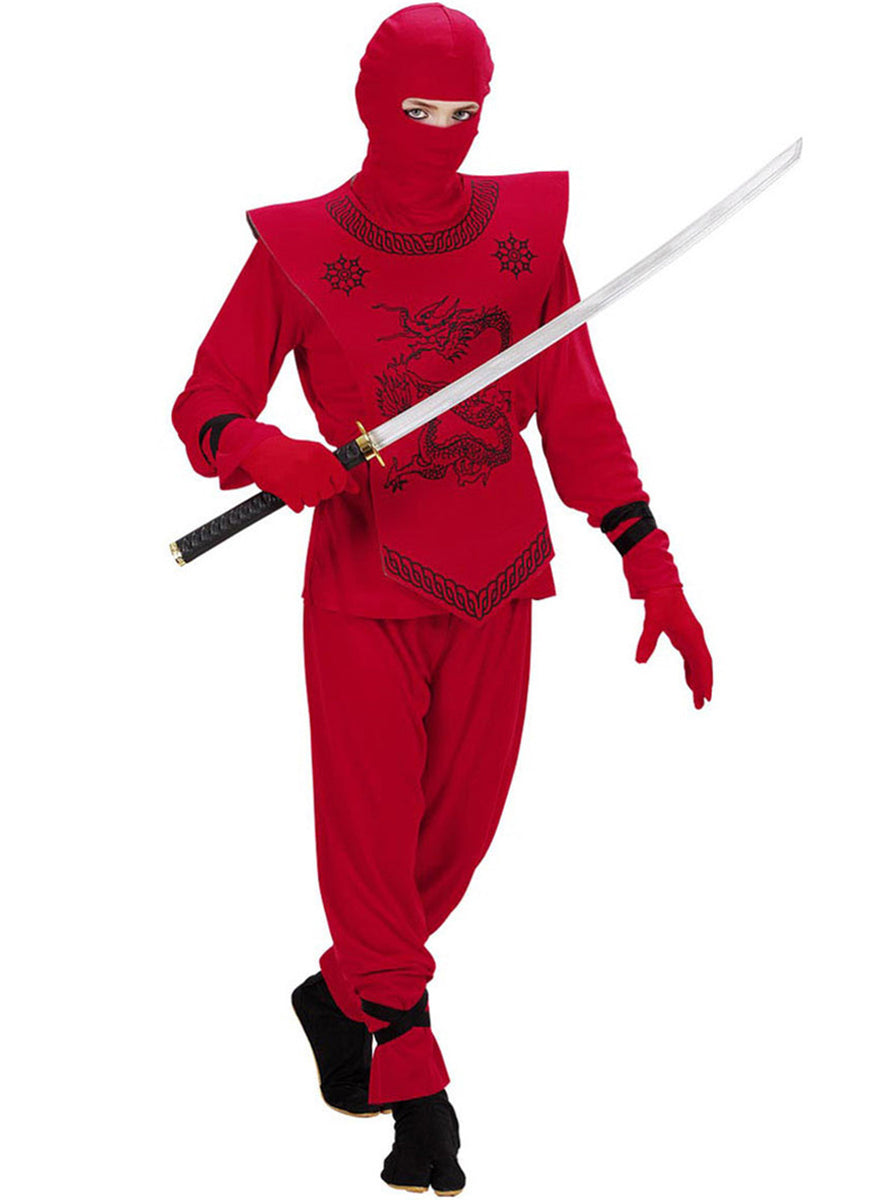 Déguisement ninja dragon rouge enfant