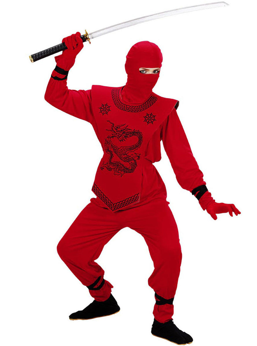 Déguisement ninja dragon rouge enfant