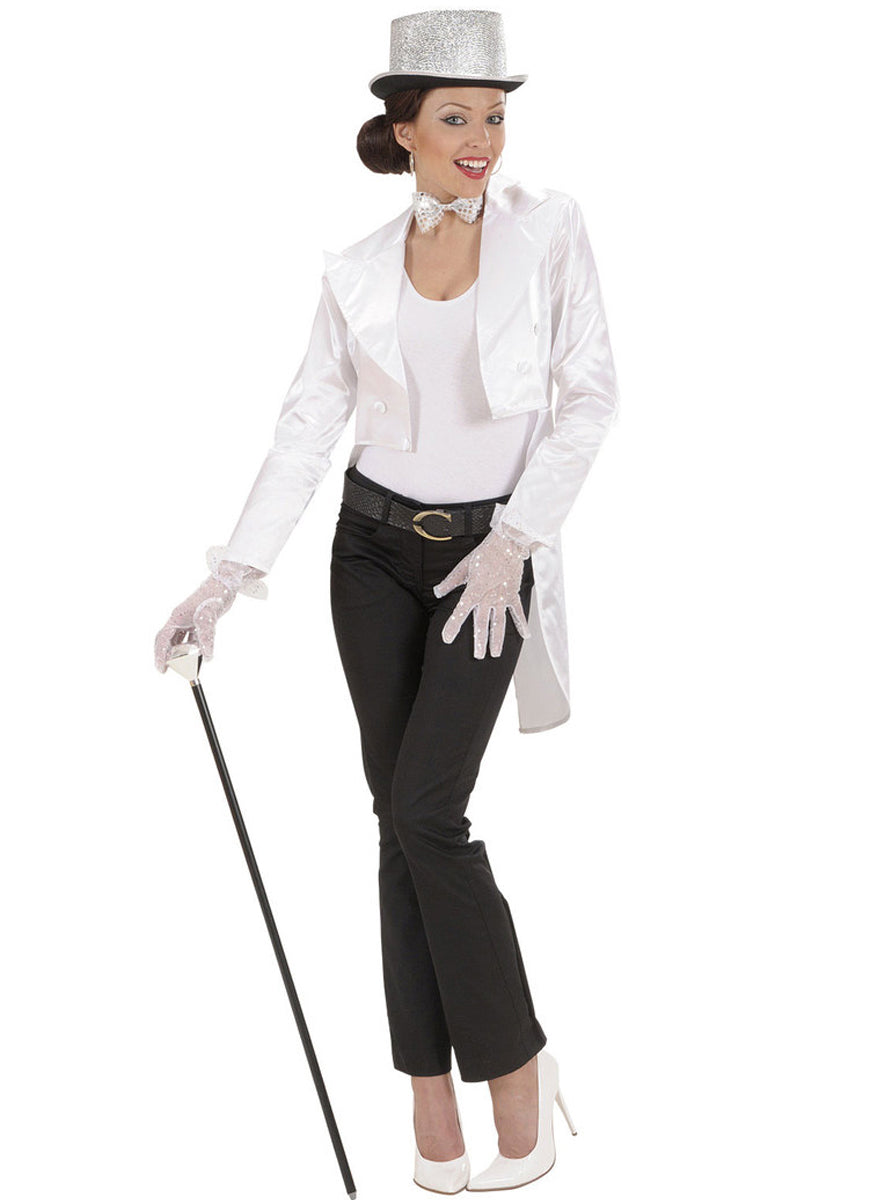 Frac blanc satin femme