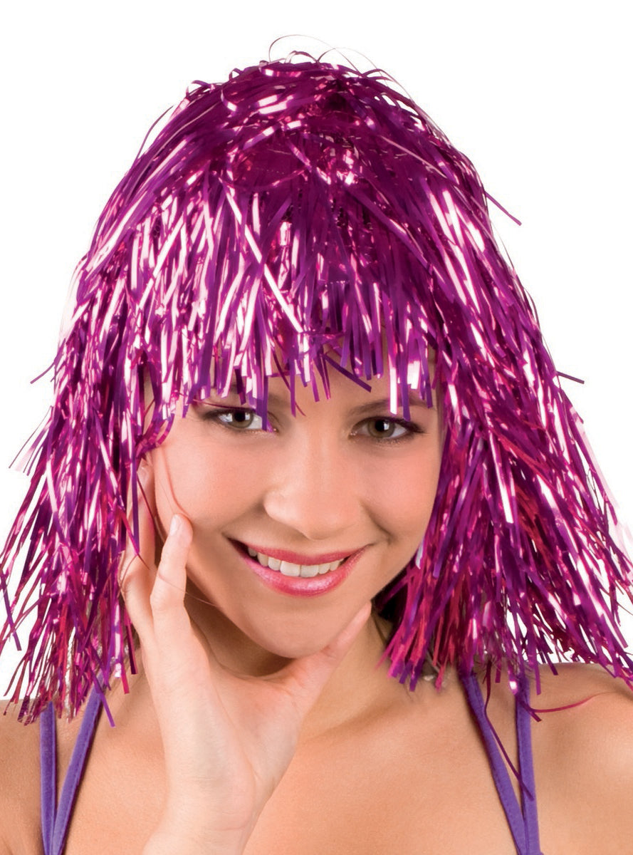 Perruque rose brillante fête femme