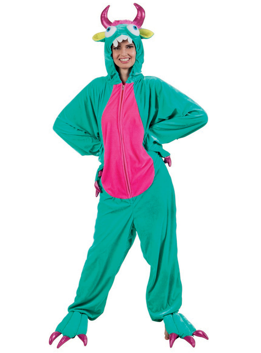 Déguisement petit monstre vert adulte