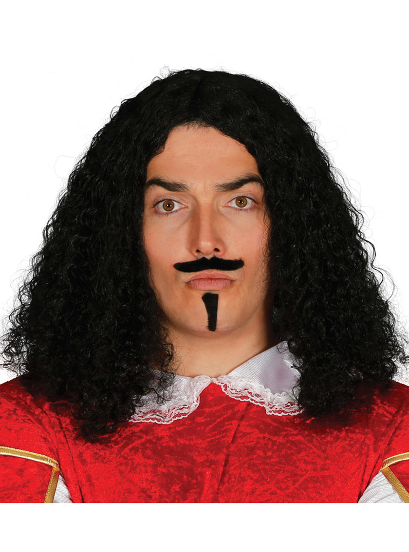 Perruque et bouc mousquetaire homme