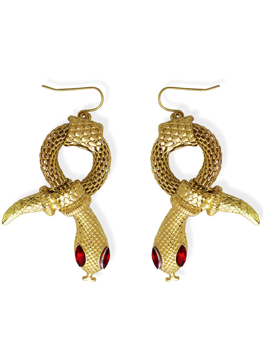 Boucles d'oreilles serpent doré femme