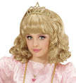 Perruque avec couronne de princesse fille