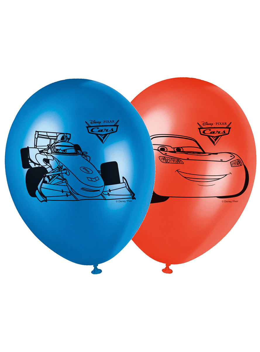 8 Ballons Cars Neon