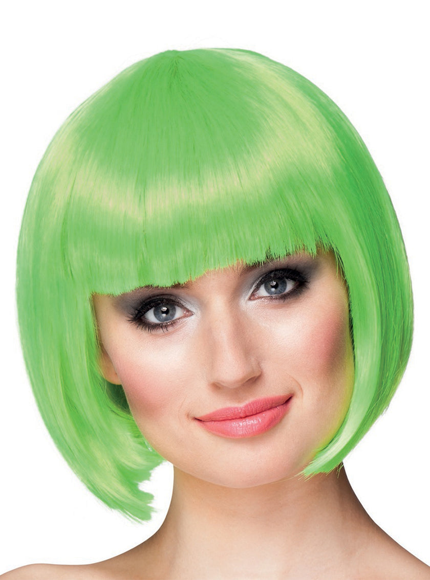 Perruque verte fluo courte femme