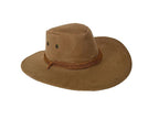 chapeau cowboy feutrine imitation daim brun adulte