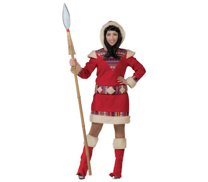 déguisement femme d'esquimau rouge