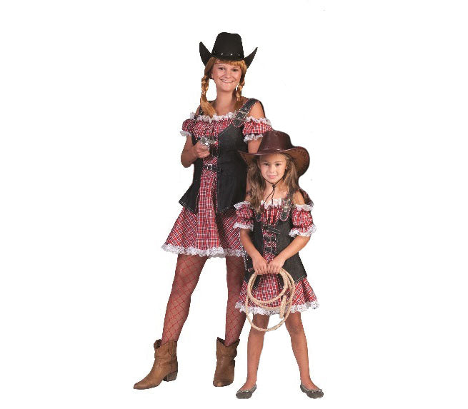 déguisement de cowgirl rouge et blanc adulte