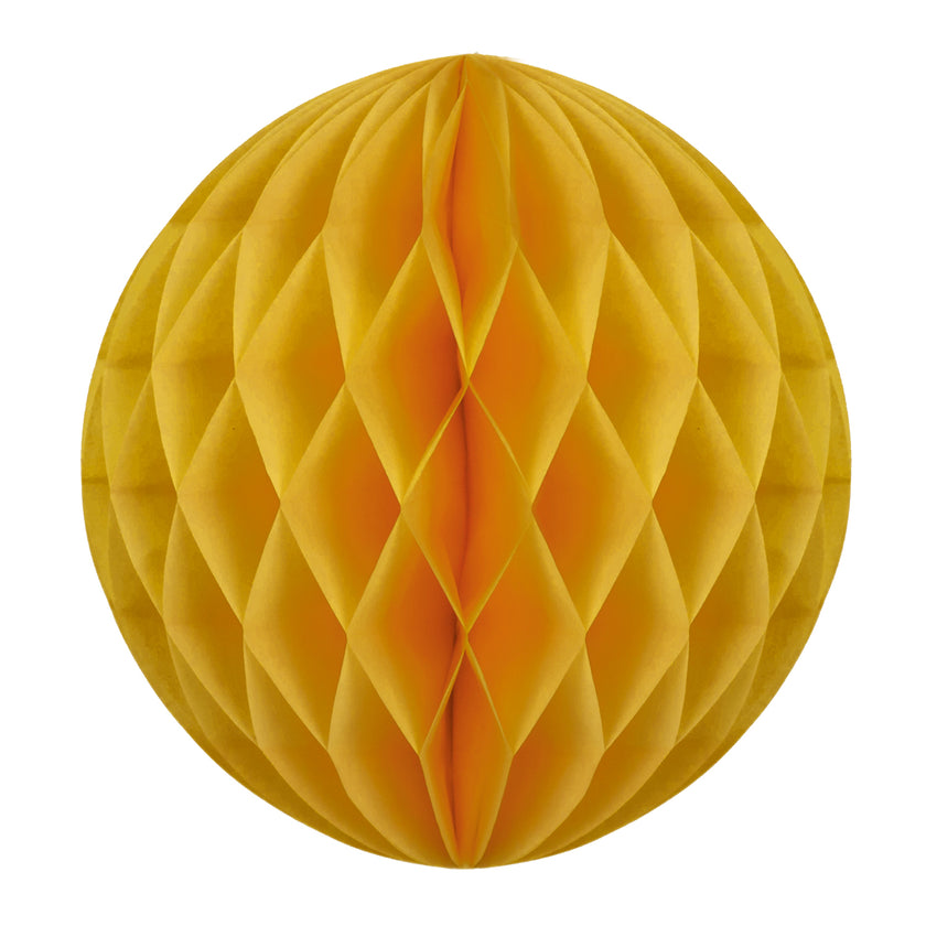 BOULE ALVEOLEE 12CM JAUNE MOUTARDE