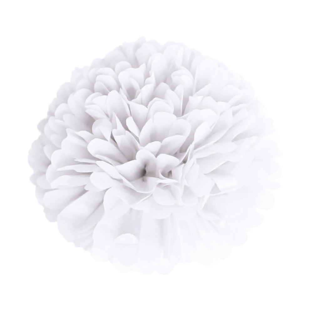 POMPON SATIN 40CM BLANC