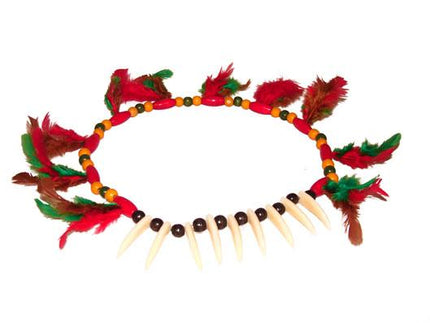 collier d'indien dents & plumes