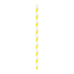 SET 10 PAILLES JAUNES RAYURES BLANCHES