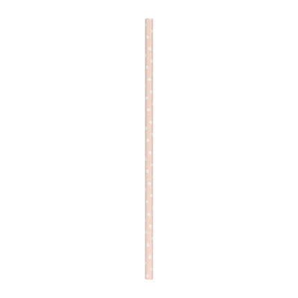 SET 10 PAILLES ROSE PASTEL A POIS BLANCS