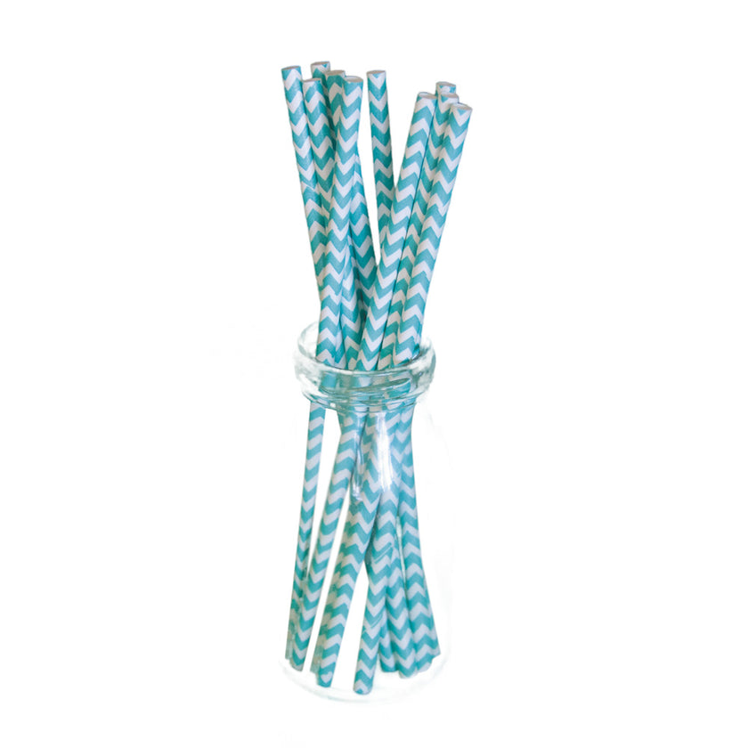 SET 10 PAILLES CHEVRONS BLEUS