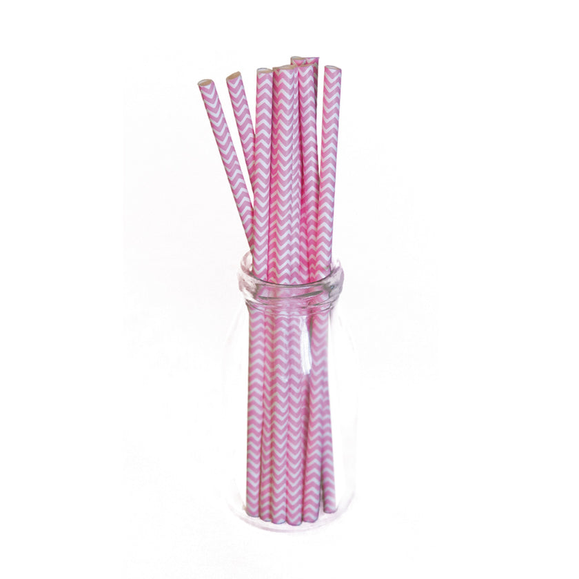 SET 10 PAILLES CHEVRONS ROSES