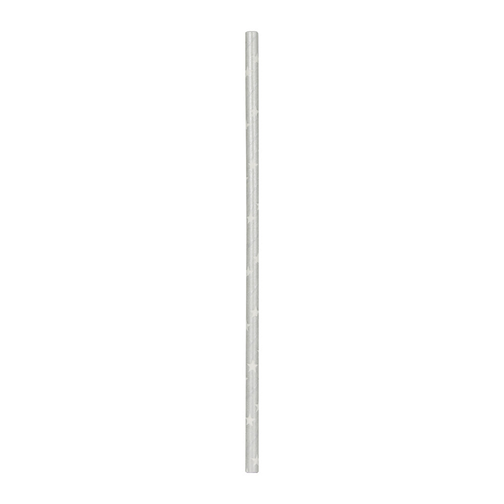 SET 10 PAILLES GRISES ETOILES BLANCHES