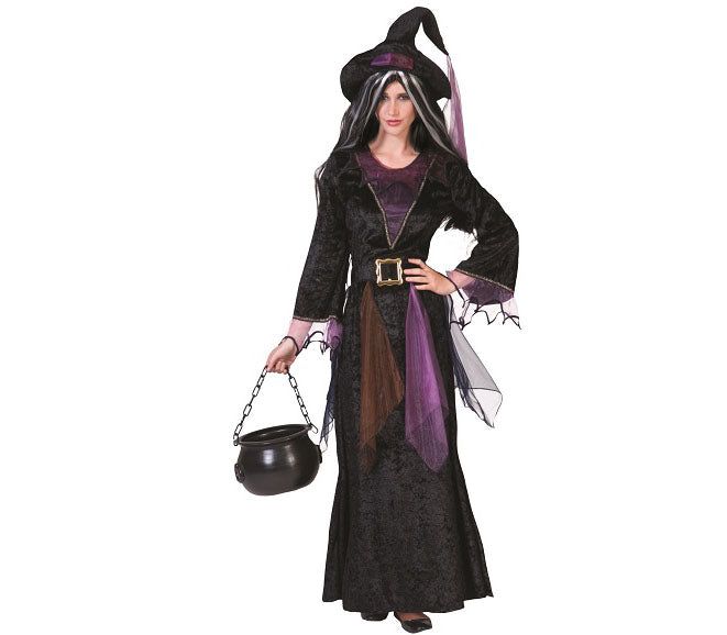 déguisement de sorcière noir et violet adulte