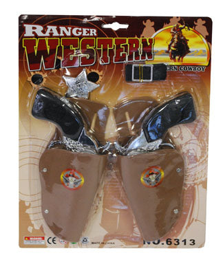 ceinture avec 2 pistolets, holsters & étoile